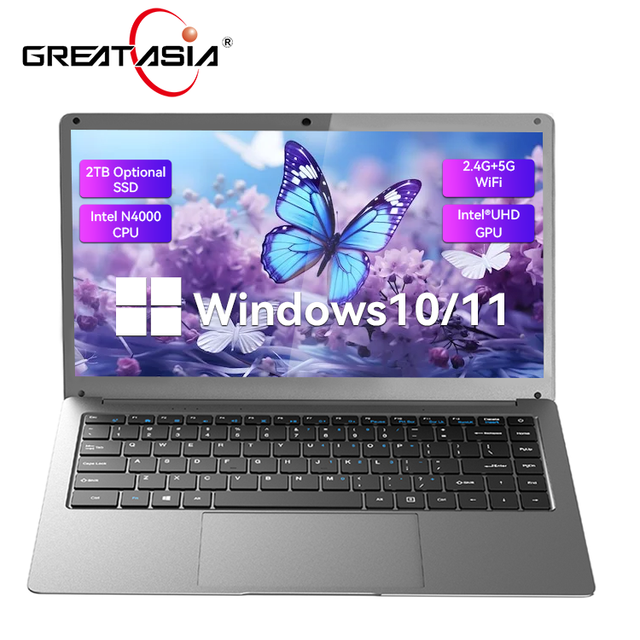 Ultra Thin Metal Laptop 14 Inch Intel Celeron Ram6GB Rom64GB 128GB 256GB 512GB 1TB SSD IPS HD for Education Business Office