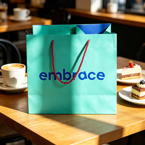 Bolsa de Papel Verde con Logotipo Personalizado, Bolsa de Regalo para Tienda de Ropa, Bolsas de Compras para Zapatos, Cosméticos, para Pequeñas Empresas - Product Image 1
