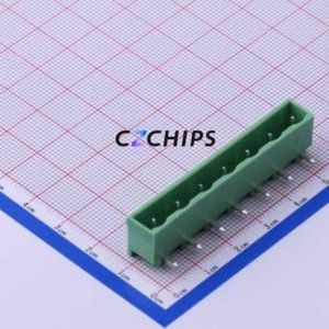 KF2EDGRC-7.62-7P Plug-in Terminal Block Bent Lead Through Hole,P=7.62mm Board-to-Board / Socket - Closed 1x7P 7.62mm Green - Product Image 1
