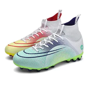 Top fashion luxury football shoes men's and women's high top AG long spike cleats TF broken spike football training shoes