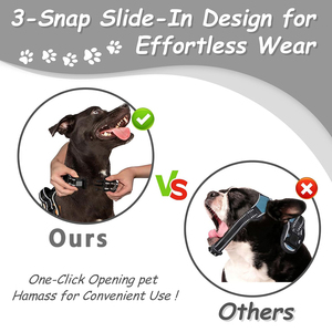 新しいカスタマイズされたアンチロスドッグハーネスミディアムドッグリフレクティブノープルドッグハーネス、エアタグトラッカーホルダー付き - Product Image 2