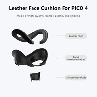 AMVR Resilient Vent Leather Face Pad Remplacement avec Support d'interface Soft VR Accessoires 3 en 1 Face Cover pour Pico 4 Headset