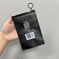 Mini bolsas con cierre de cremallera impresas personalizadas en negro mate para anillo, bolsa de cosméticos de plástico pequeña de PVC, bolsa de joyería con cremallera, embalaje
