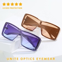 Dernières tendances de la mode, lunettes de soleil tendance Y2K pour hommes et femmes, protection UV 400, monture large carrée, lunettes de soleil à visière unique