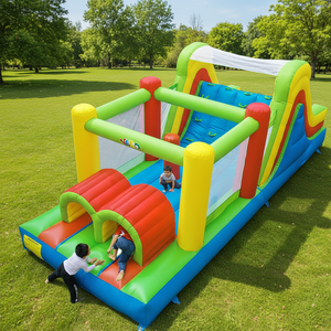 Castello Gonfiabile Residenziale per Bambini Child Paradise con Percorso a Ostacoli e Soffiatore, in PVC, Facile da Montare - Product Image 1