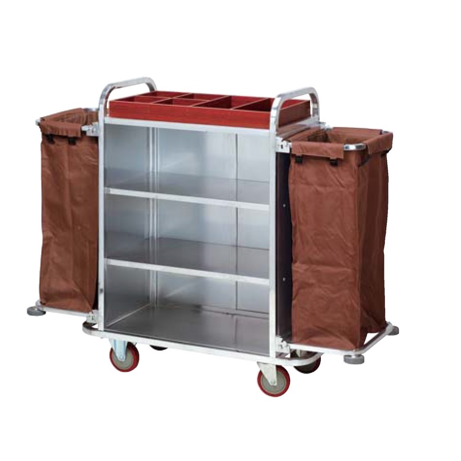 T008 Hotel Room Service Trolley Hospitality Supplies Cleaning Service Cart Maid's Cart