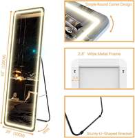 Offre Spéciale grand grand miroir décoratif pleine longueur sur pied miroir sur pied personnalisé salon désembueur miroir d'habillage mural avec lumière LED