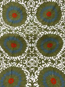 Traditional Uzbek Suzani Cotton <b>Throw</b> Hand Embroidered <b>Bed</b> <b>Cover</b> Colorful Boho Wall Hanging Textile - Product Image 6