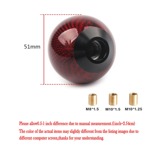 Perilla de cambio elegante, engranaje de coche de fibra de carbono brillante Universal con 5/6 velocidades, incluye <span class=keywords><strong>3</strong></span> adaptadores, perilla de cambio elegante - Product Image 3