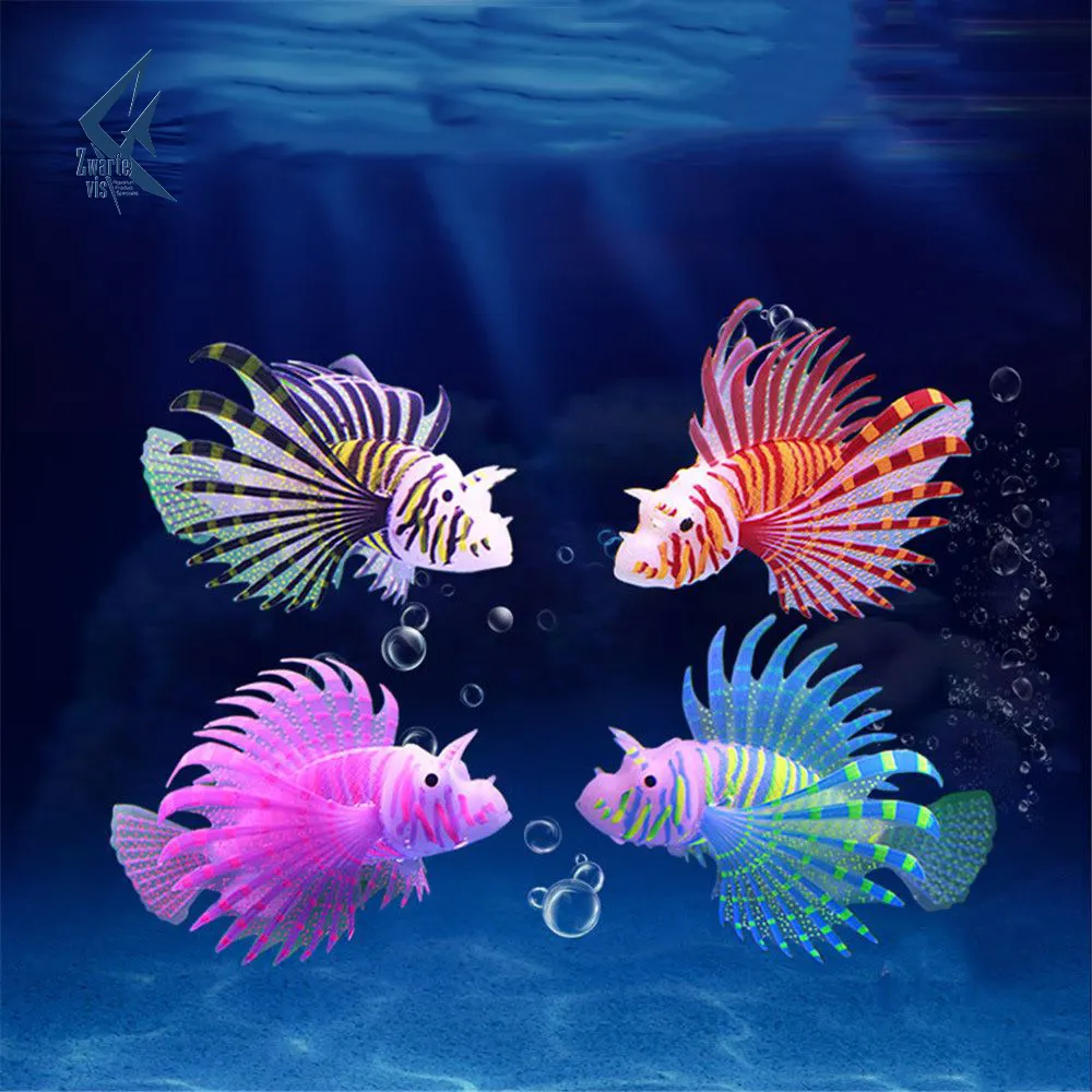 Artificial Luminous Fish Tank Landscape Silicone simulation Fish Floating Glow In Dark Fish Tank Ornaments Aquariums Accessories