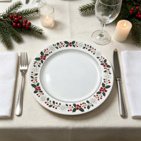 Assiettes de présentation plates personnalisables de luxe en PP pigmenté, 13 pouces, légères, durables, réutilisables, 50 pièces, pour mariage, dîner, maison, hôtels