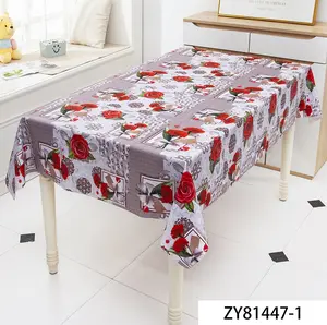 rose tablecloths washed polyester backing pvc tablecloth for wedding