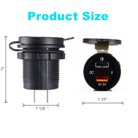 Chargeur de voiture 12V double USB C PD3.0 Type C QC3.0 avec prise de courant et voltmètre LED