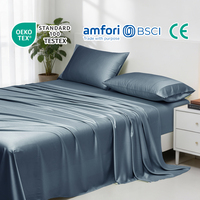 Lot de 4 draps de lit 100 % fibre de bambou 300TC, écologiques, respirants et rafraîchissants toutes saisons, OEM pour marques de literie domestique