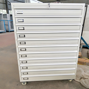 Armoire à outils en acier sur mesure à 11 tiroirs avec séparateur intégré et roulettes, design moderne pour usage extérieur en entrepôt - Product Image 3