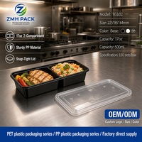 Boîte à bento japonaise personnalisée, boîte de préparation de repas jetable en plastique PP avec une capacité de 17 oz, imprimée en UV pour l'emballage alimentaire des restaurants