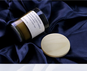 Velas Aromáticas <span class=keywords><strong>de</strong></span> Cera <span class=keywords><strong>de</strong></span> Soja con Tapa <span class=keywords><strong>de</strong></span> Madera Grande, Color Ámbar, para Bodas, Fiestas y Eventos - Product Image 5