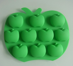 Hot Bán Dễ Dàng Phát Hành Silicone 10 Cup Apple Hình Dạng Thạch Khuôn <span class=keywords><strong>Ice</strong></span> <span class=keywords><strong>Cube</strong></span> Khay Khuôn Sô Cô La Kẹo Khuôn Mẫu - Product Image 3