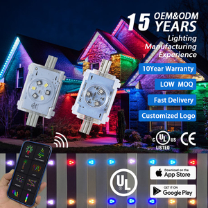 Système de rail en aluminium pour éclairage, DC48V IP68, éclairage ponctuel extérieur permanent, 200ft 400ft, contrôle intelligent par application, éclairage de Noël - Product Image 1