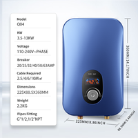 Chauffe-eau électrique sans réservoir 220-240V 11000W avec affichage numérique et contrôle précis de la température, à fixation murale pour usage domestique familial