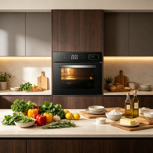 Horno de Vapor Combinado Integrado de 60L con Control Táctil, Horno Eléctrico Inteligente 3 en 1, Interior de Acero Inoxidable para Cocina Moderna - Product Image 2