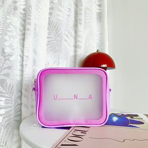 New Design Waterproof PU Cosmetic <b>Bag</b> Waterproof <b>Clear</b> PVC Makeup <b>Bag</b> With Logo Portable <b>Travel</b> Zipper Pouch <b>For</b> Women - Product Image 2