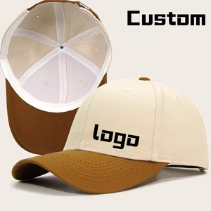 Gorra de Béisbol Estructurada de Seis Paneles Bicolor Lisa al por Mayor con Visera Curva Ajustable de Alta Calidad - Product Image 1