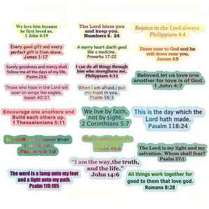 100 pegatinas de verso bíblico inspiradoras con acabado brillante colorido para sobres planificador de álbumes de recortes pegatinas motivacionales - Product Image 2