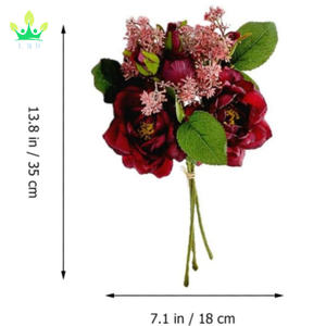 ช่อดอกกุหลาบประดิษฐ์ งานแต่งงาน กุหลาบเบอร์กันดี ช่อดอกไม้เจ้าสาว การจัดดอกไม้ประดิษฐ์ ความงามที่ยาวนาน ความงามที่คงทน แบบสุ่ม - Product Image 6