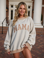 Sweatshirt Mockneck Wanita Custom, Cetak HD, Bahan Fleece Katun Tebal, Model Oversized