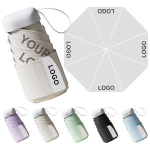 Parapluie de poche moderne de haute qualité pour adultes, en pongé, coloré, portable, mini, protection UV, impression de logo personnalisée - Product Image 1