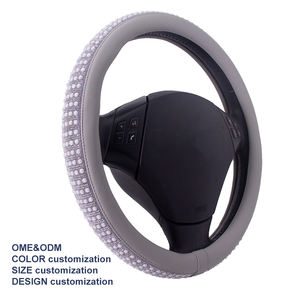 Housse de volant en cuir PU avec décorations de perles et cristaux scintillants, en peluche courte, ajustement universel pour AC Schnitzer - Product Image 2