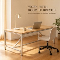 Bureau d'ordinateur ergonomique, durable et multifonctionnel avec surface en verre, profil en alliage d'aluminium, table d'écriture de studio
