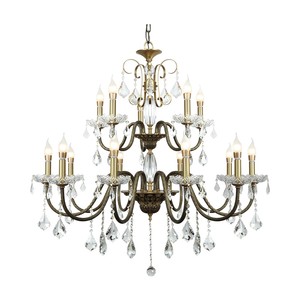 Lámpara de Araña Moderna de Lujo con 15 Bombillas, de Latón, 220V, con Interruptor, Diseño Tradicional para Hotel, Ángulo de Haz Ajustable - Product Image 1