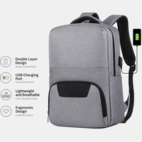 Sac à dos professionnel promotionnel pas cher pour la randonnée, les voyages d'affaires, mini sac à dos unisexe en Oxford souple avec port USB, étanche pour ordinateur portable