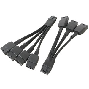 Câble adaptateur d'alimentation GPU PCI-E 180 degrés pour cartes graphiques RTX 4090 RTX 4080, 12VHPWR 16 broches (12+4) vers 3x8 broches 4x8 broches, câble PCIe 5.0 - Product Image 1