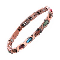 Pulsera Antiestática Vintage con Forma de Pez Pequeño, Estilo Nuevo, Versátil, Turquesa, Magnética, Anti-fatiga, Ajustable, Energética