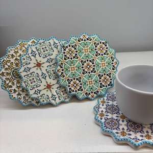 Sous-verres en céramique faits sur mesure en Chine, avec un relief carré, sensation excellente, pour l'isolation thermique et les promotions - Product Image 5