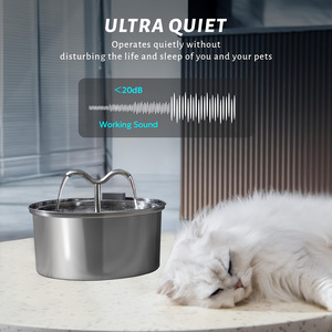 Fontaine à eau pour animaux de compagnie en acier inoxydable 7L, ultra silencieuse, distributeur d'eau automatique pour chat et chien, réutilisable, détachable - Product Image 1