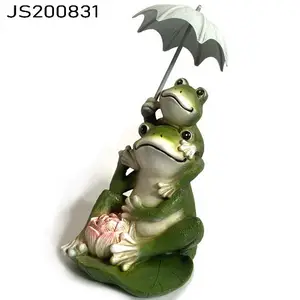 frog with umbrella design garden vivid ornament