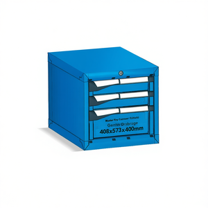 Fami Master Key Comfort <b>Drawer</b> Cabinet 408x573x400mm 3 <b>Drawers</b> Gentian Blue Ral5010 <b>Tool</b> Storage - Product Image 3