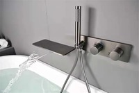 Mitigeur de douche mural gris Deao de haute qualité cascade pour baignoire baignoire douche encastrée avec poignée douche