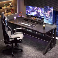 Modern Metal and MDF Modular Desktop Computer Desk with Cable Management Holes Office Workstation for Home Study Commercial Use