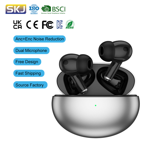 Factory Custom Wireless Bluetooth 5.3 Earbuds Anc Enc Noise Cancelling TWS Headphones HiFi Stereo Sport Gaming Earphones