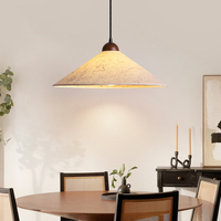 Lustre de salle à manger esthétique de la dynastie Song, LED lumière chaude, style japonais et zen chinois moderne, avec papier Xuan et CRI 95 élevé