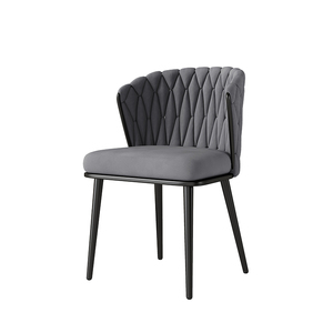 Venta al por mayor de artículos para el hogar, sillas de terciopelo para sala de estar, chaise de respaldo alto con pata dorada, sillas de cafetería - Product Image 6