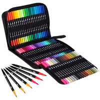 Juego de Marcadores de Arte de Doble Punta con Bolsa para CD de 48/60/80/120 Colores, en Stock de Fábrica, para Niños y Adultos, para Escribir y Pintar