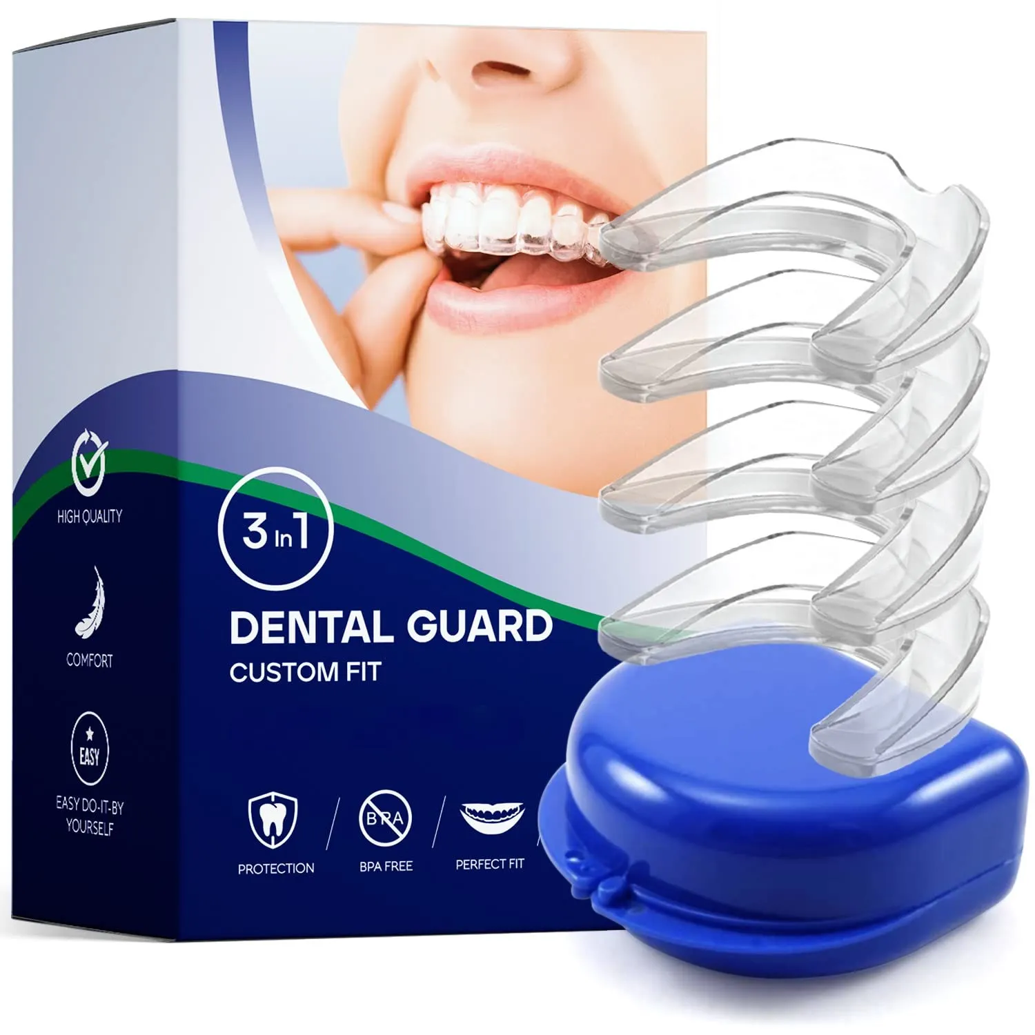Hot Health Care Mouthpiece Anti Snoring Device Sleeping Aid Mouthguard Silicone Sleeping Mouth Guard with Case Box