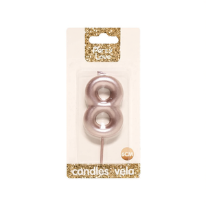 Party Love <b>Rose</b> <b>Gold</b> Number 8 <b>Candle</b> 6Cm Birthday <b>Candles</b> - Product Image 1
