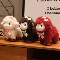 Niedliches Schaf-Plüschtier mit Schleife, Weiches Stofftier-Lamm, Lockiges Flauschiges Bauernhof-Tier-Plüschtier für Kinder, Sofa-Deko, Geburtstagsgeschenk
